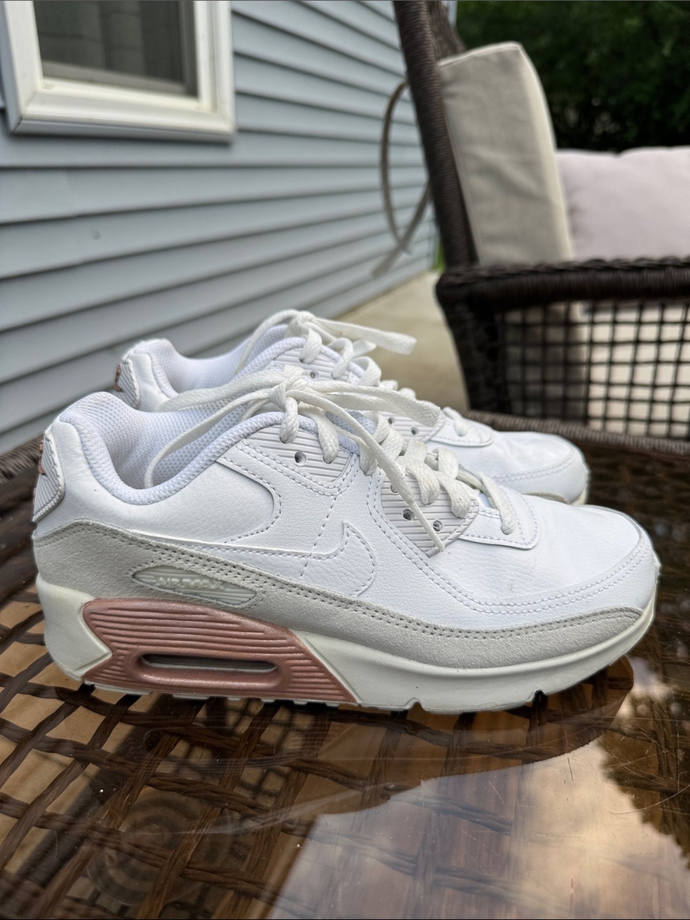 Nike White Sneakers with Light Pink Accents - Women’s Trainer